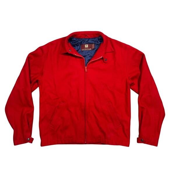 Nordstrom Other - Vintage Nordstrom Harrington Jacket Red Wool Bomber Zip USA Mens Small